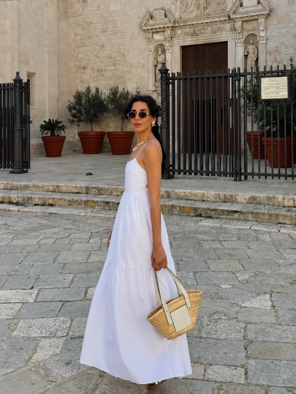 Women’s White Maxi Sundress - Elegant Spaghetti Strap Dress